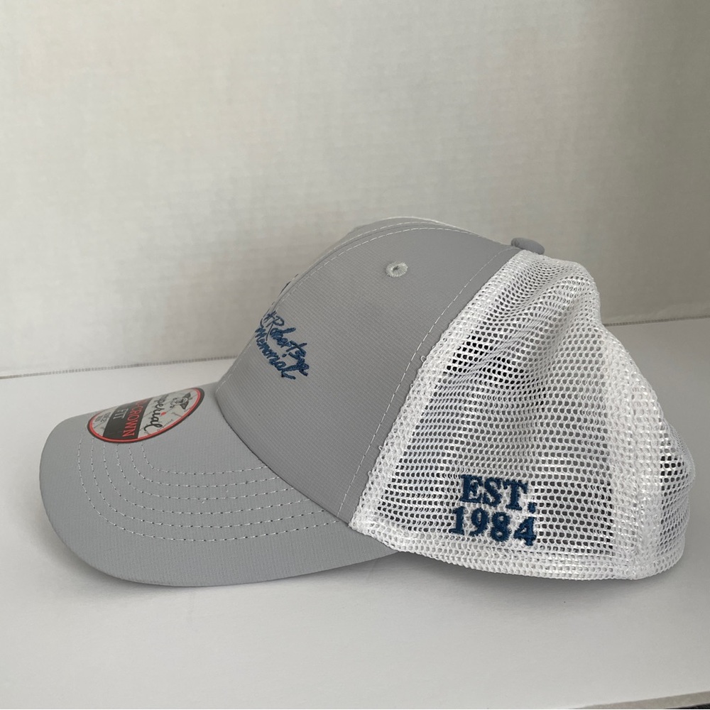 Used Mens Teens Adjustable Gray White Blue Imperial Mid-Crown AJGA Golf Cap Hat - Picture 3 of 6